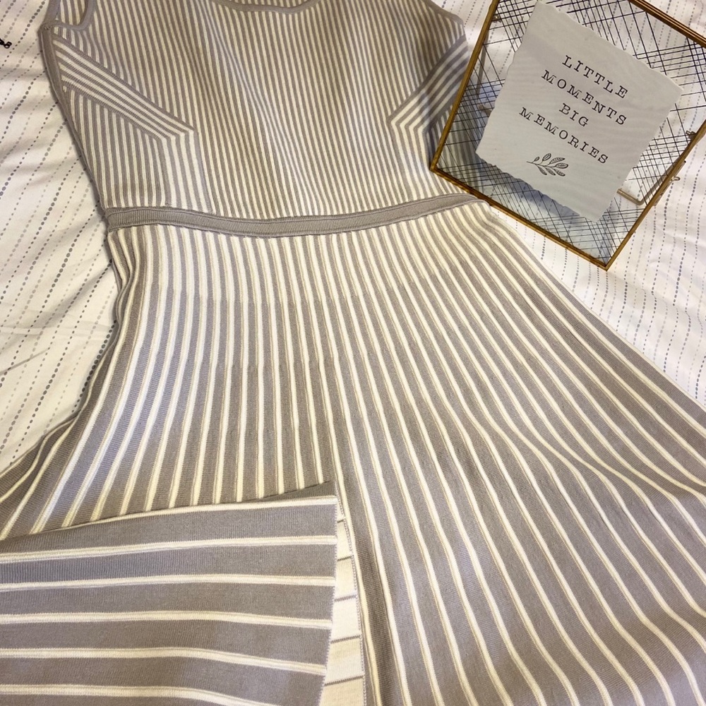 Gray and White Cocktail Dress